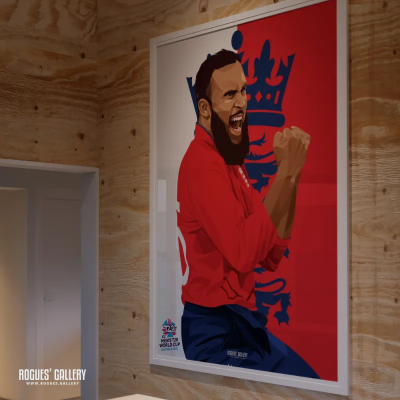 Rogues Gallery Adil Rashid England T20 World Champions 2022 print portrait