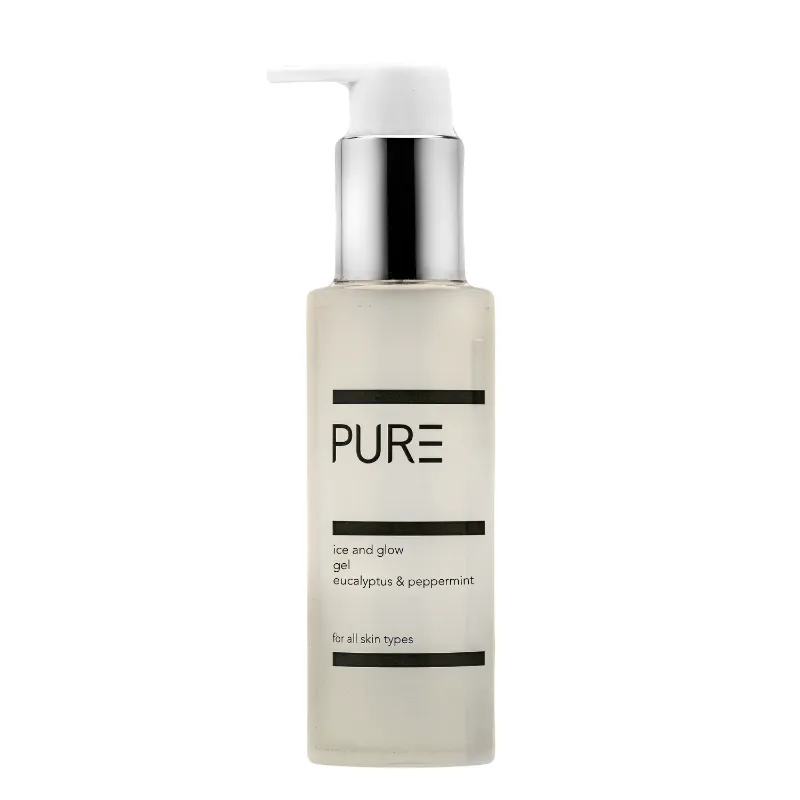 PURE Spa Skincare PURE Ice and Glow Gel 100ml frosted bottle with cooling gel