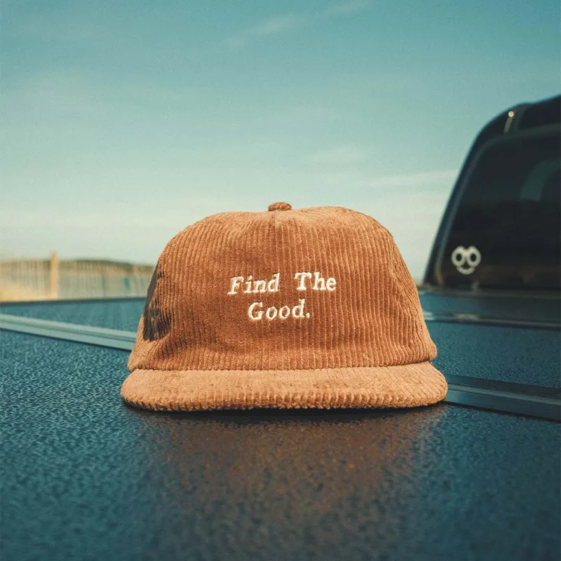 Find The Good Brand The Good Cord hat in chestnut corduroy 5 panel style