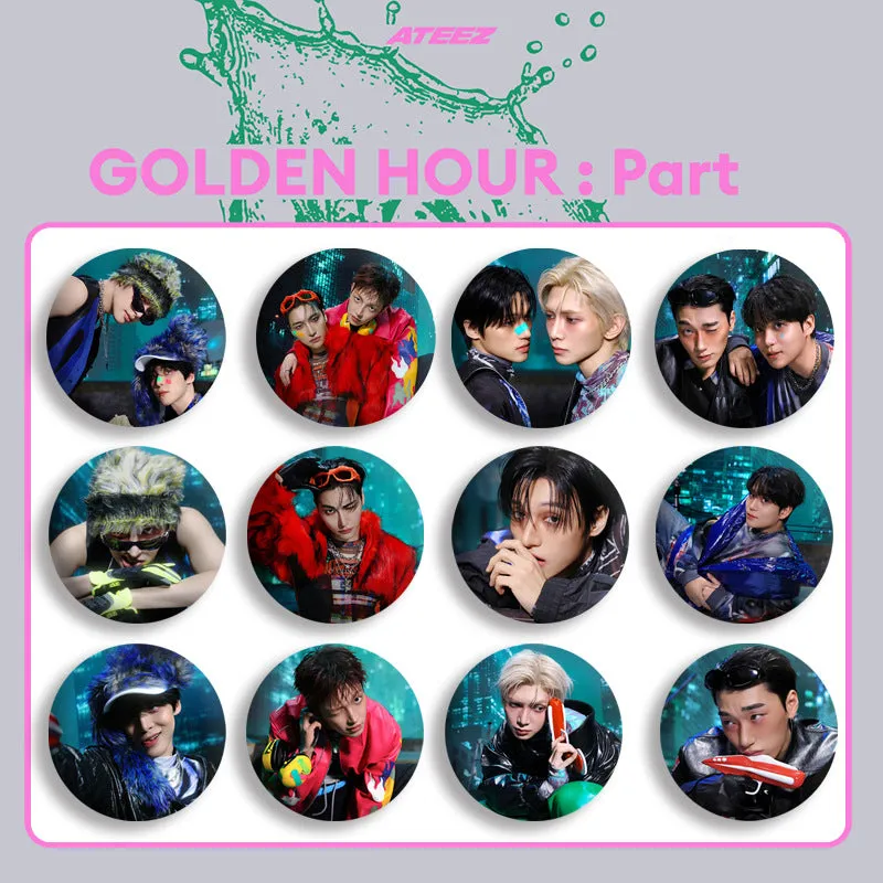 TTAesthetic GOLDEN HOUR Part.5 Album Badge Mirror Keychain with reflective surface and album artwork