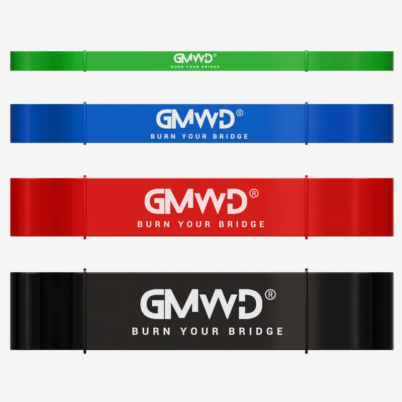 GMWD Fitness Resistance Band Combo showing four color-coded loop bands