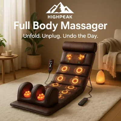 HighPeak 5-in-1 Full Body Massager mat with heat and vibration