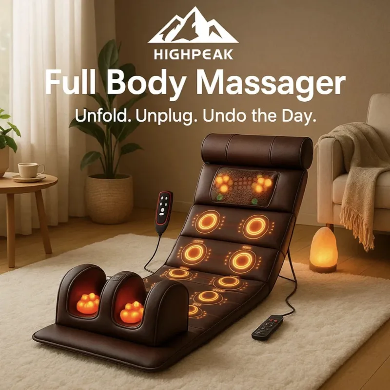 HighPeak 5-in-1 Full Body Massager mat with heat and vibration