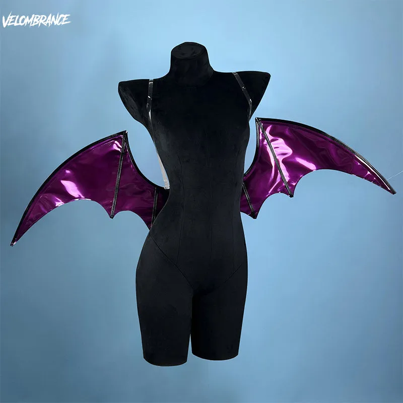 Velombrance devil bat wings in red and purple PU material