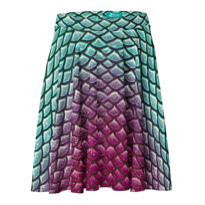 Sereia Guardiã Aphrodite Skater Skirt, a flared mid-thigh skirt with elastic waistband