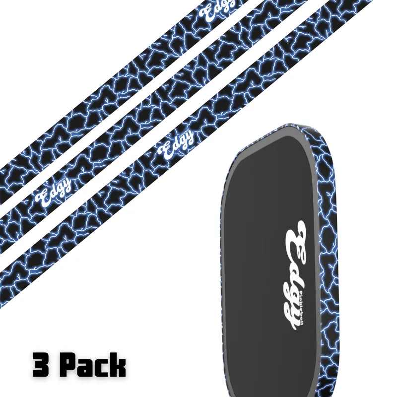 SLYCE Sport Blue Lightning Edge Tape 3 pack pickleball paddle protection
