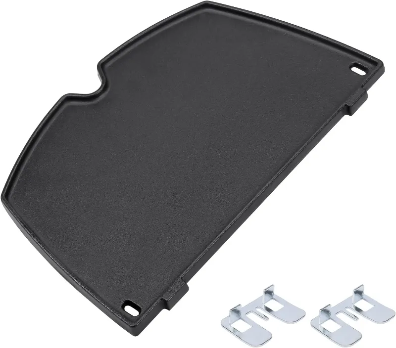 GrillPartsReplacement 12.6 inch Grill Griddle Grates for Weber Q100 Q120 Q1000 Q1200 Series cast iron replacement griddle