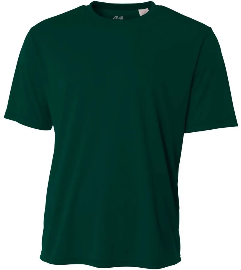 Do It Tennis A4 Men's Performance Crew Shirt (Forest) - forest green athletic crew shirt