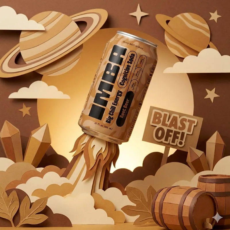 IMBA Root Beer smart soda can with rich creamy classic root beer flavor