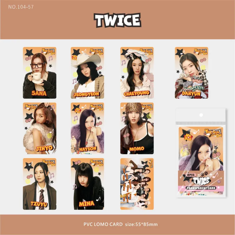 TTAesthetic 10PCS TWICE TEN The Story Goes on Transparent Photocard set with clear printed member photos