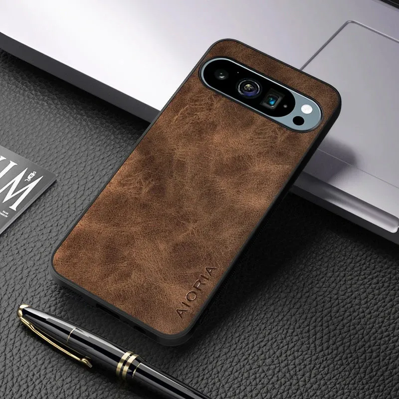 The Pixel Case Luxury Leather Case For Google Pixel 9 Series in classic leather finish