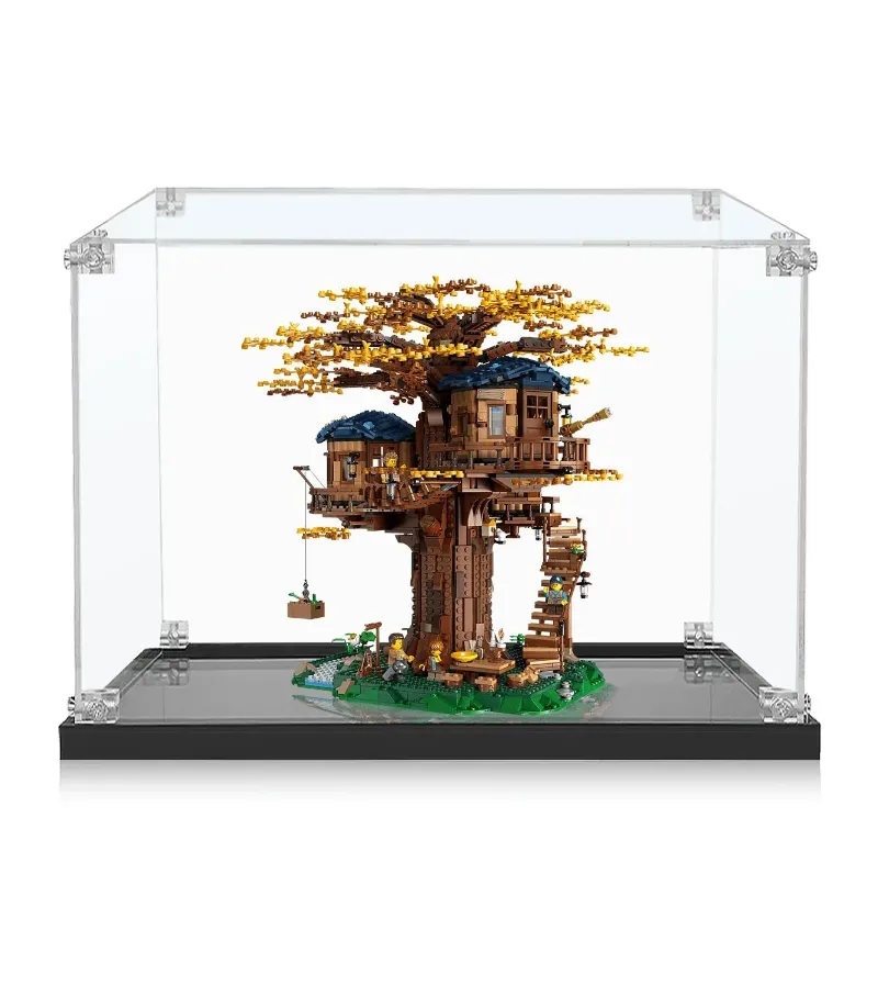 ICUANUTY Display Case for LEGO ideas The Tree House 21318, large clear acrylic with black base