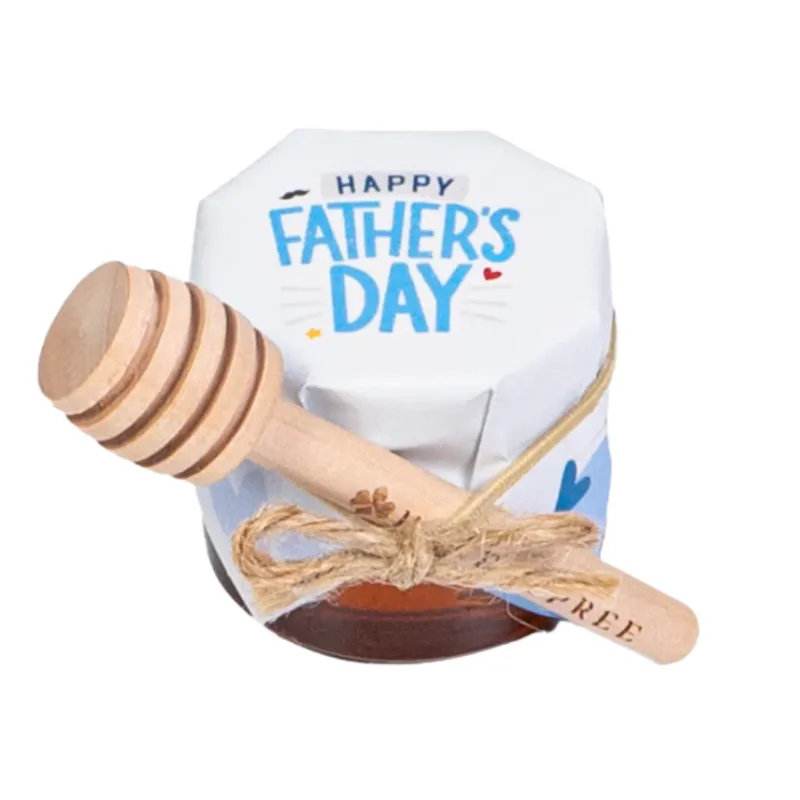 HoneySpree Father's Day With Dipper showing mini honey jar and wooden dipper