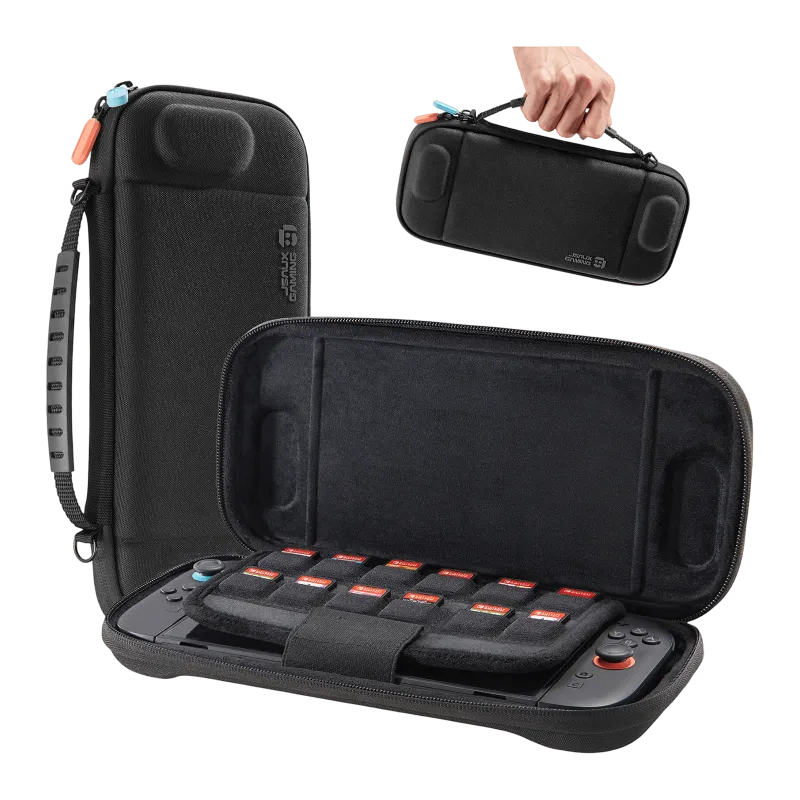 JSAUX FlexForm Series Carrying Case for Switch 2 showing slim felt exterior with soft interior lining