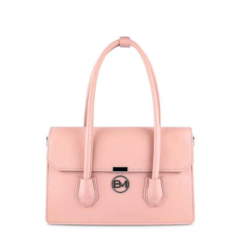 Bond & Mason The Lydia Handbag shown with vegan leather body and silver-tone hardware