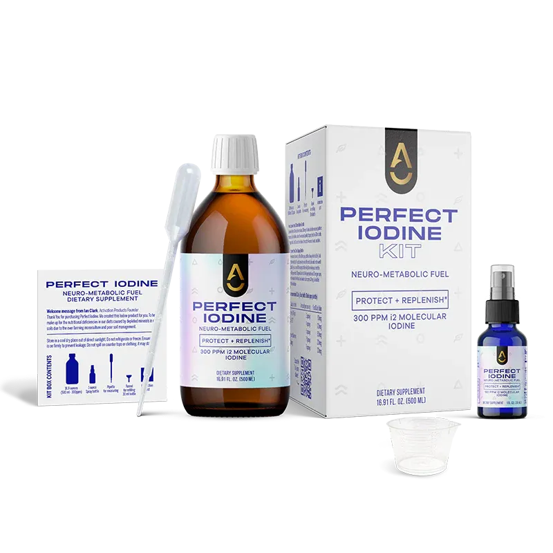Activation Products Perfect Iodine Kit, 500 ml bottle of liquid iodine solution