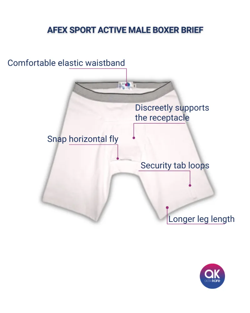 ActivKare AFEX Sport Active Male Boxer Brief in grey shown flat