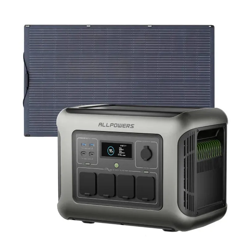 ALLPOWERS ES R1500 LITE solar generator 1600W with SF100 flexible panel