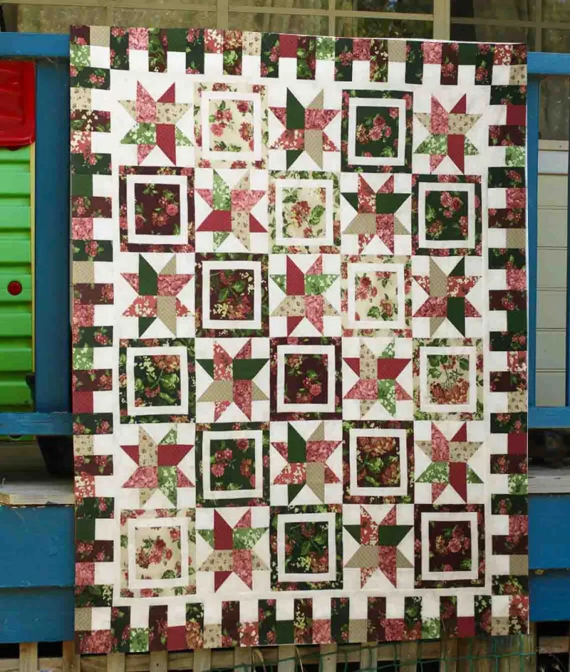 Boho Blanket Lexington Quilt Pattern, cover showing the finished quilt
