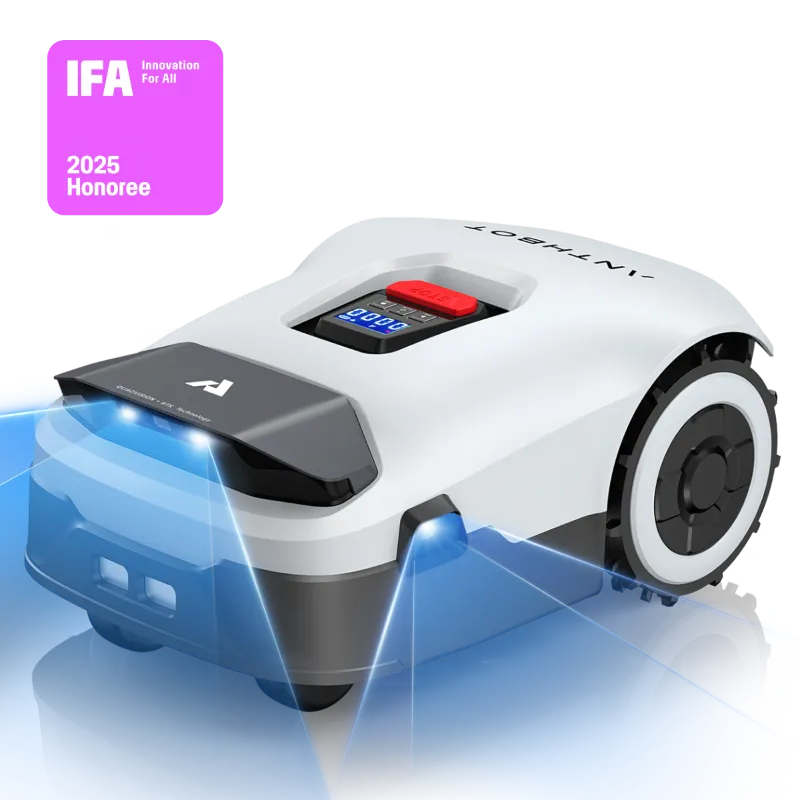 ANTHBOT Genie compact robot lawn mower with obstacle sensors