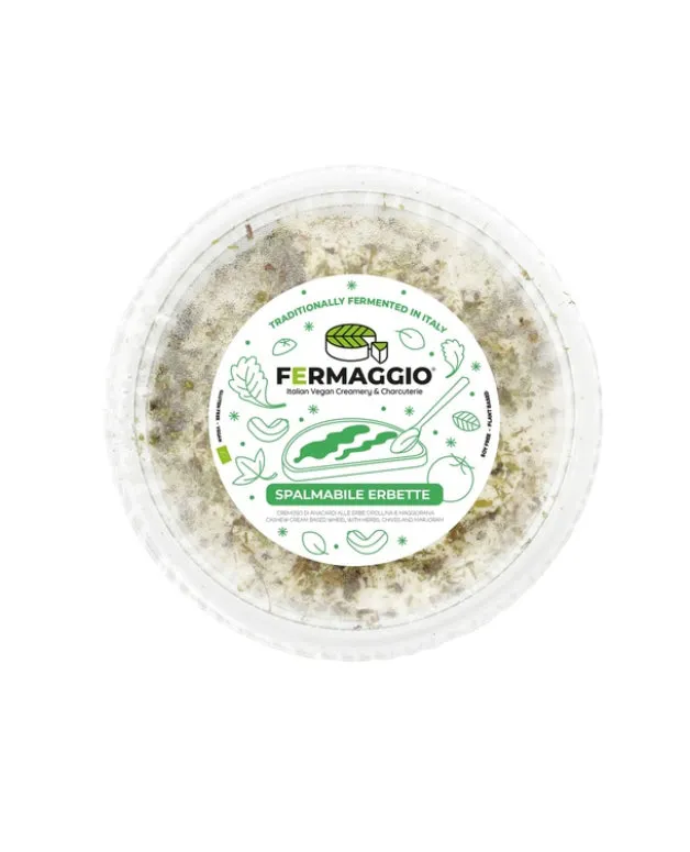 Vegaliano Cream Cheese with Chives spread on white background