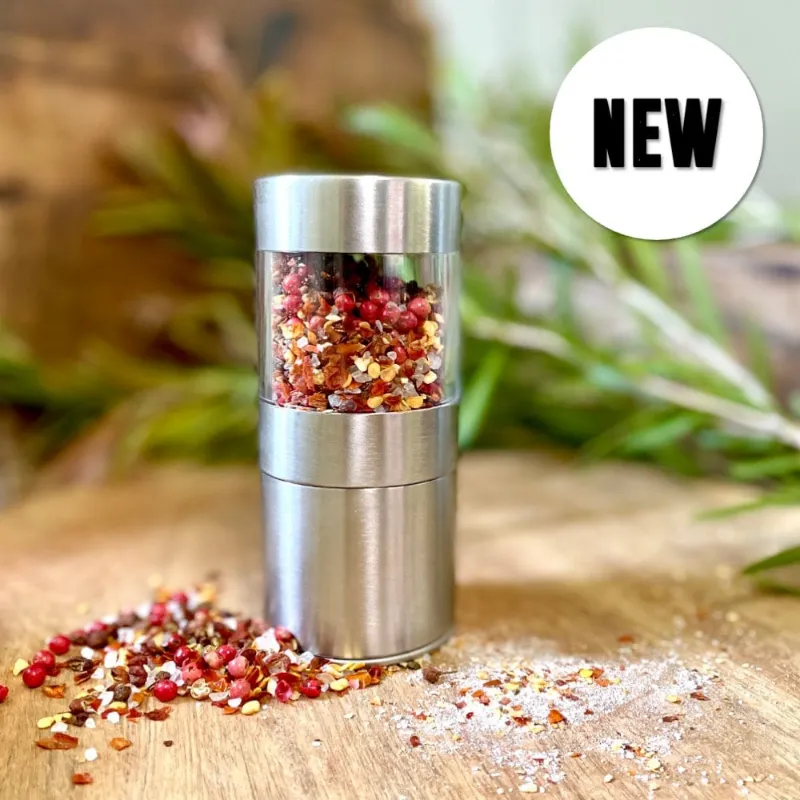Tweed Real Food Large Stainless Steel Spice Grinder with silver finish