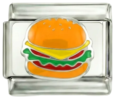 Charms Official Burger on Silver charm for personalized jewelry
