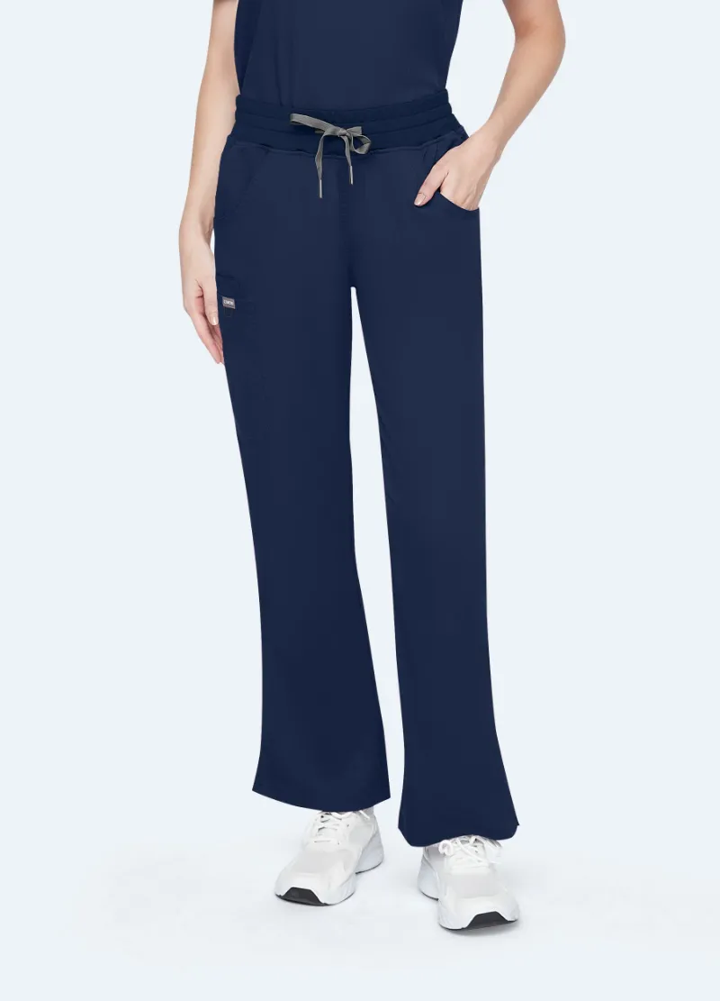 COMENII StyleFlex Essential Scrub Pant in navy blue straight leg style
