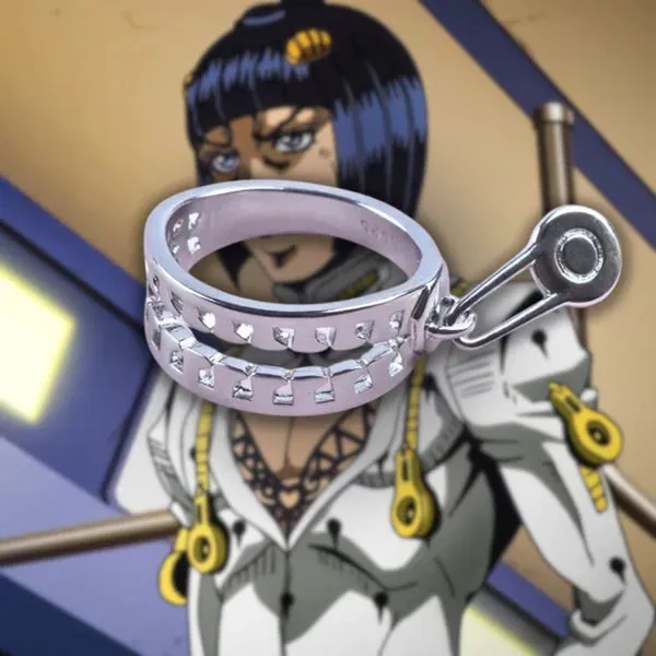 Animeancy Bruno Bucciarati Ring, adjustable titanium band with character design
