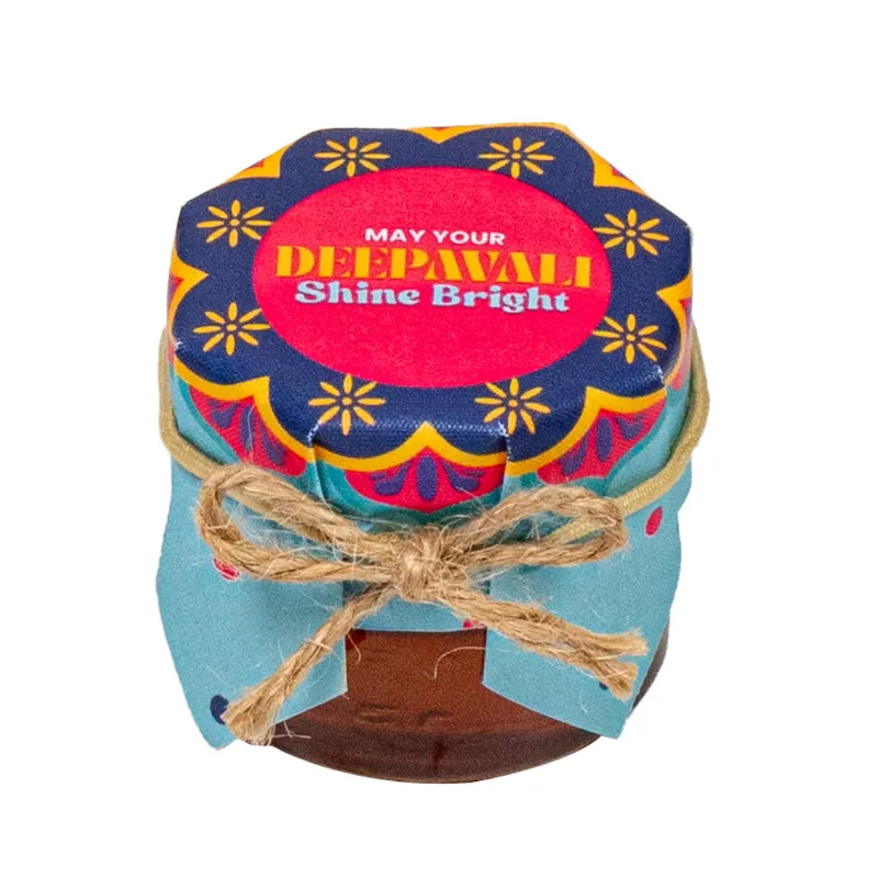 HoneySpree Shine Bright Deepavali mini honey jar in golden packaging