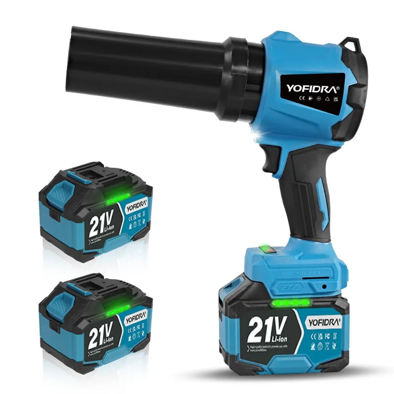 NewBeny 3000W Cordless Turbo Fan Brushless Leaf Blower, handheld in action