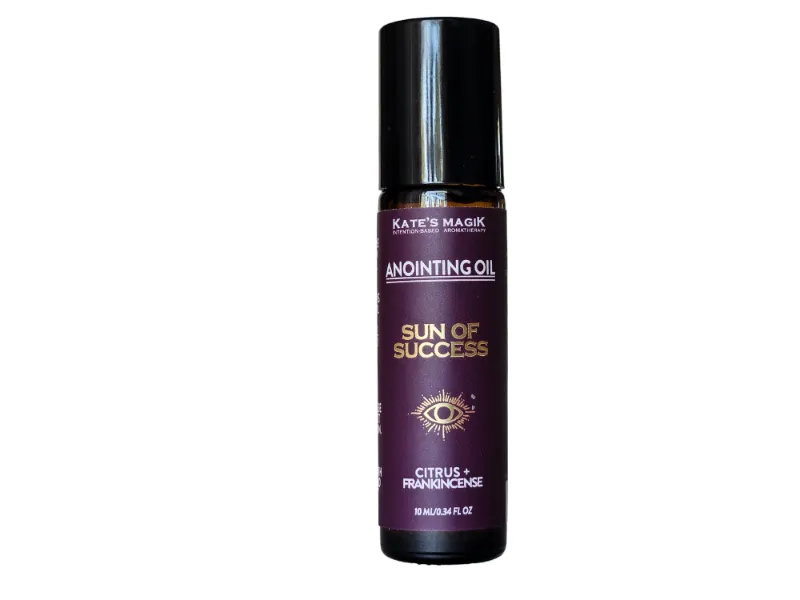Kates Magik Sun of Success anointing oil roll-on bottle with essential oil blend for confidence