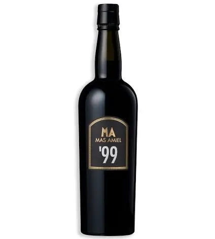 Mr.D Wine 1999 Mas Amiel Maury Millésime bottle with deep garnet fortified wine