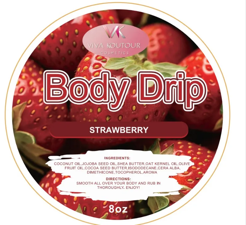 Viva Koutour Cosmetics VKC Body Drip Strawberry Body Butter - hydrating cream tub