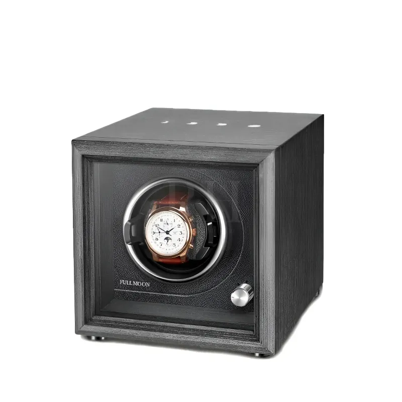 Rotation Horlogère Remontoir Solo Anthracite Tempo compact single watch winder with leather finish