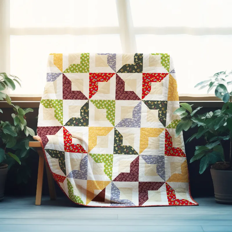 Boho Blanket Opposites Attract Quilt Pattern cover showing a contrast quilt design