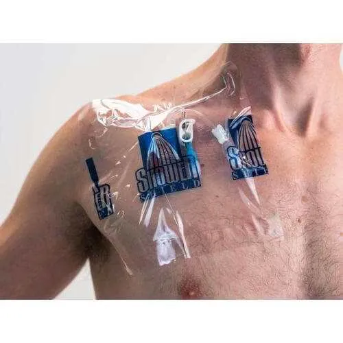 Cool Relief PICC Line Shower Cover 9 x 9 Inch 7 Pack shower shield packaging