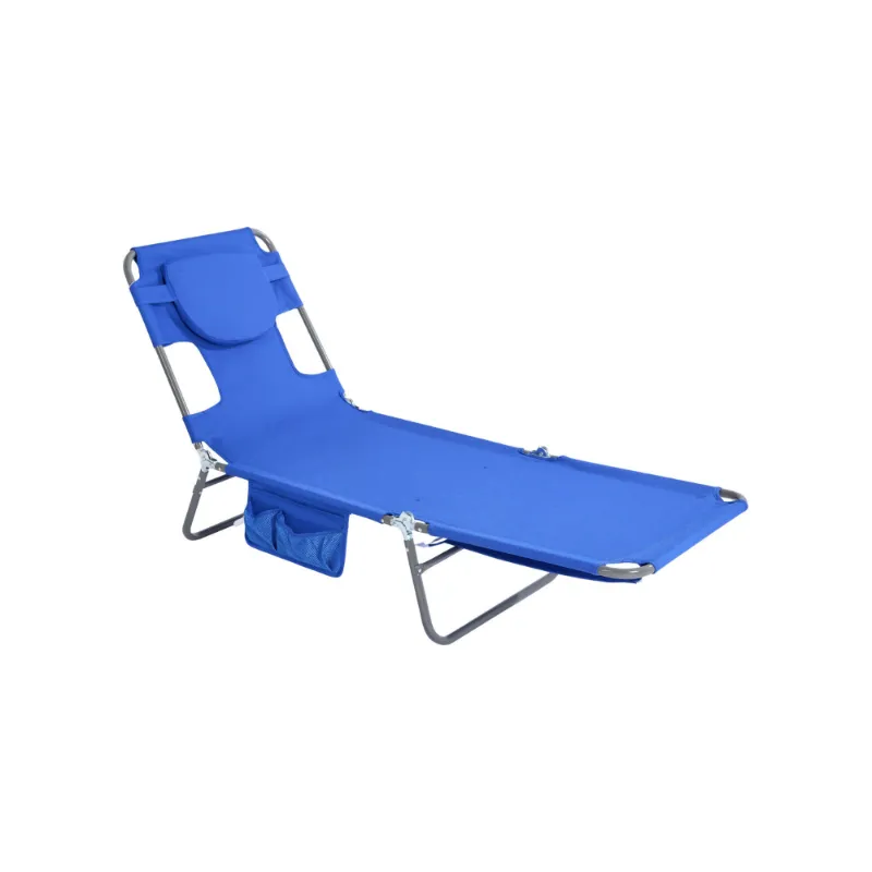 SunnyFeel Outdoor face down tanning beach chair with face hole and arm slots, reclining lounger