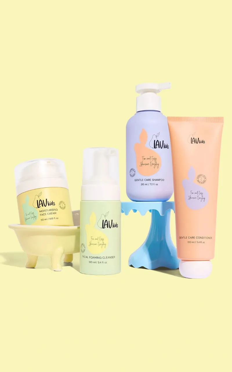 Lav Kids Complete Skin & Hair Gift Set with hair and facial care products