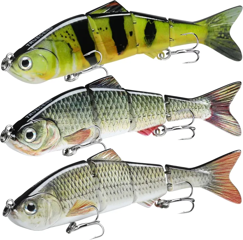 Truscend Fishing metal jointed swimbaits with 3D eyes and lifelike fish scale pattern