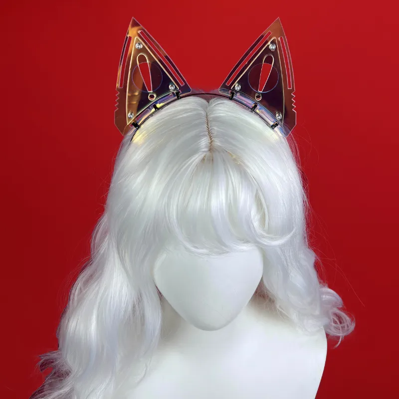 Koruraclub Cyberpunk Laser Ear Headpiece KH15 in reflective holographic acrylic