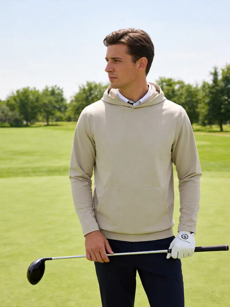 Maelreg Golf Dry Fit Stretchy Sweatshirts Hoodies in solid color with kangaroo pocket
