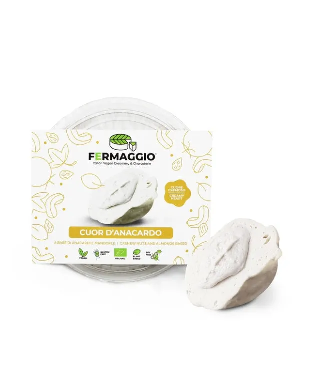 Vegaliano Cashew Heart Vegan Burrata Cheese fresh cheese in container