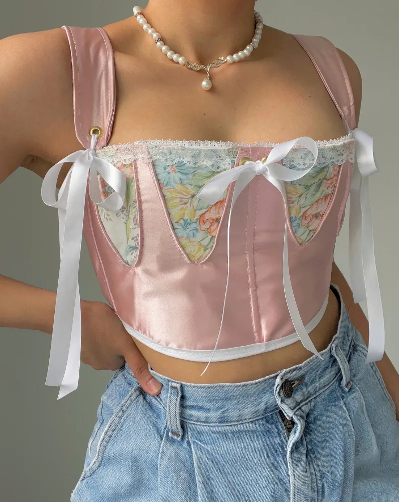 Bit By Angie Marianne regency stay in silky pink and floral fabric