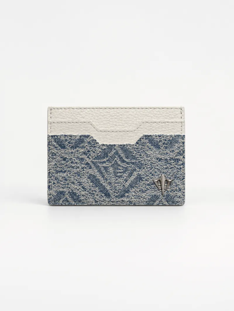 ARNTREAL Porte Cartes assorti Bleu card holder in blue jacquard cotton