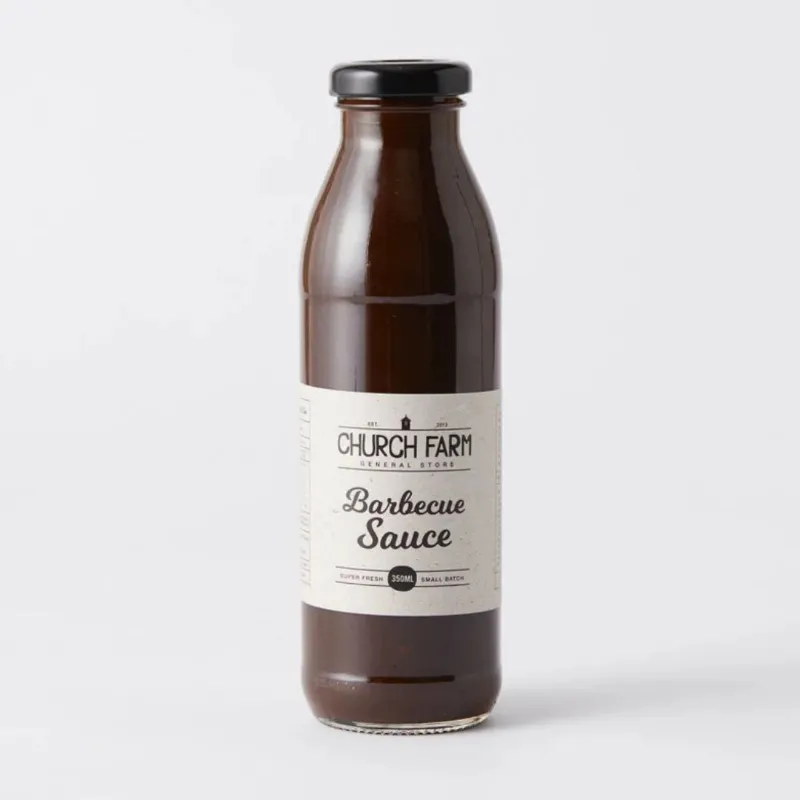 Tweed Real Food Church Farm Barbecue Sauce 350ml bottle with chargrilled tomato and date blend