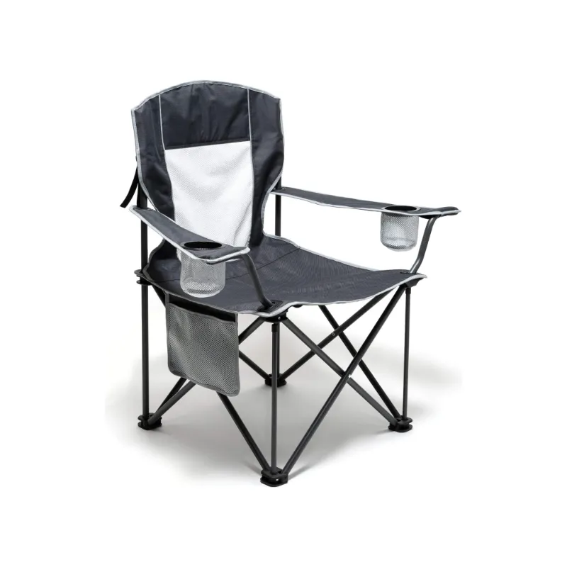 SunnyFeel Outdoor Padded Oversized Camping Chair with Cup Holders set up on a lawn