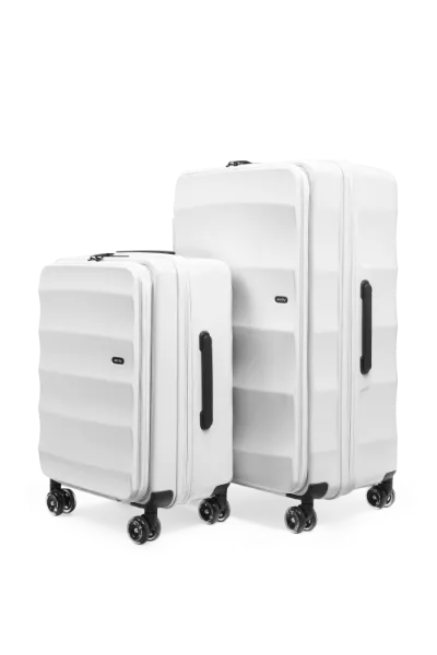 4MYTU Tank Lite Max Suitcases in Glossy White showing two hardshell luggage pieces