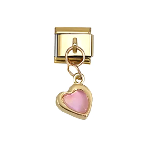 FabuLove Dangling Pink Heart charm with pink heart design