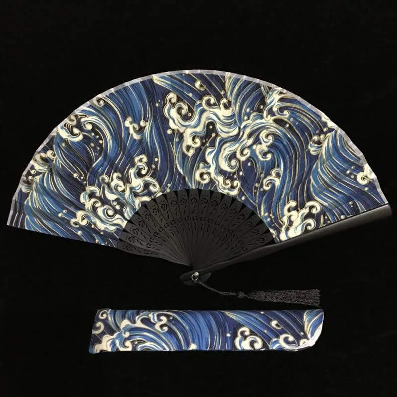 Foxtume Japanese Folding Fan Japanese Ocean hand fan with great wave Japanese art design